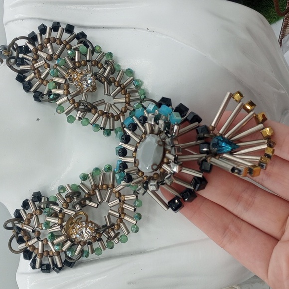 Elegant Multicolor Statement Necklace 24 Inch N403 - Picture 2 of 3